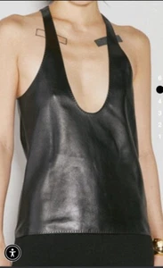 Saint Laurent Black Leather Tank Size 38 US 6. Worn Once! Retail $2,800. - Picture 1 of 8