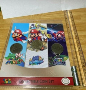 Super Mario Collectible Coin Set Nintendo Mario Galaxy Mario Sunshine - Picture 1 of 6