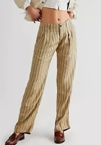 Free People CLEAN SAND COMBO Women's Heat Wave Relaxed Chino Pants, US 14 - Picture 1 of 2