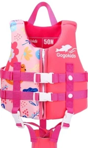 Gogokids Kids Swim Vest Life Jacket-Floating-Pink SZ Med For 40-55 Lbs 4-6 Years - Picture 1 of 3