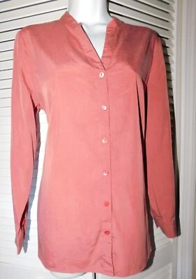 Camisa Eileen Fisher Petite Talla PM Rosa Tercell Mezcla de Poli para Mujer con Botones Foto 1 de 4