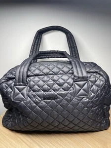 MZ Wallace Travel Jimmy Quilted Weekender Duffel Bag Luggage Purse Black READ - Picture 1 of 8