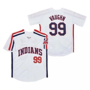 Major League Ricky 'Wild Thing' Vaughn Indians Jersey Movie Sewn Custom S-4XL