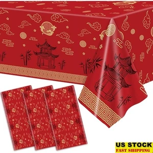 Hibachi Party Tablecloths Set Plastic Asian Themed Table Covers Events New - Picture 1 of 8