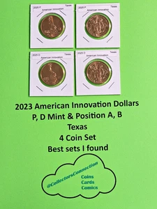 2025 American Innovation Dollar P D, Pos A&B Texas 4 monete a portata di mano - Foto 1 di 4