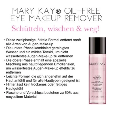 🌸NEU 🌸Mary Kay Oil Free Eye Make-Up Remover Augen-Make-up-Entferner MHD 01/28 - Bild 1 von 3