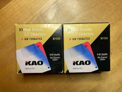 Dos discos en blanco KAO MF2HD 3,5" paquetes de 10 MF2HD -- nueva caja abierta Foto 1 de 3