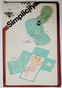 Vintage 1981 Simplicity Pattern 9926 Babies' Travel Mat/Tote & Seat Cover Uncut - Picture 1 of 4
