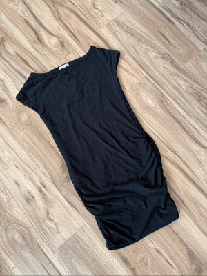 Standard James Perse Womens Black Ruched Crew Neck Jersey Bodycon Dress Size 1 - Image 1 of 4