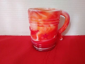 Mug Vintage Imperial Ruby Red Slag Glass Mug Eagle and Stars - Picture 1 of 7