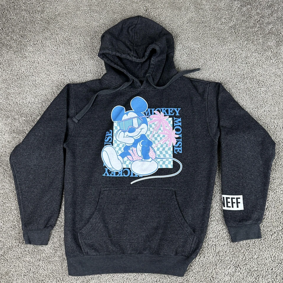 Disney Mickey Mouse Sudadera con Capucha Para Hombres Grande Carbón Gráfico Pullover Sudadera Neff Foto 1 de 4