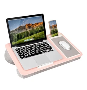LapGear Lap Desk avec tapis de souris et support téléphone - Rose convient jusqu'à 15,6 ordinateur portable - Photo 1/6