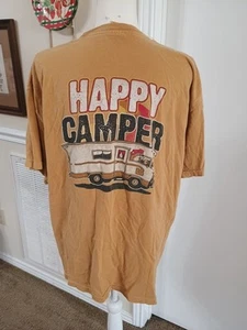 T-shirt manica corta Buc-ee’s Texas adulto grande Bucees Happy Camper 100% cotone - Foto 1 di 4