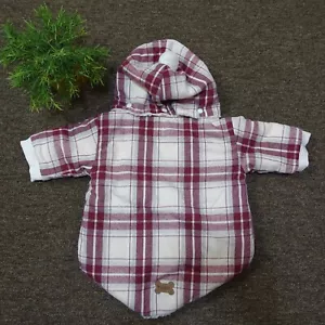 Koolaburra By UGG Sz L Fleece Lined Dog Coat Pajamas, Red and White Plaid Alfie - Picture 1 of 12