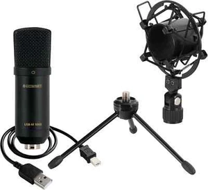 USB Studio Podcast Kondensator Mikrofon PC Mac Spinne Kabel Tisch Stativ Schwarz - Bild 1 von 11