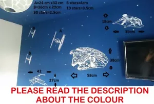 Pegatina/Calcomanía/Mural Dormitorio dormitorio dormitorio dormitorio de pared Star Wars SPACECRAFT STARFIGHTERS - Imagen 1 de 6