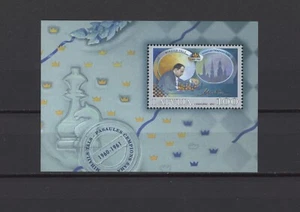 s45950 LETTLAND 2001 POSTFRISCH ** Mihails Tals, Schach s/s - Bild 1 von 1