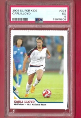 PSA 2008 Sports Illustrated SI Niños CARLI LLOYD Novato, EE. UU./Rutgers Fútbol #324 Foto 1 de 2