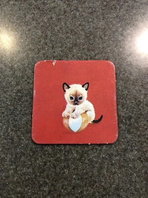 Vtg 1980 Milton Bradley Animal Families Memory Replacement Card Cat Baby Kitten - Image 1 of 2