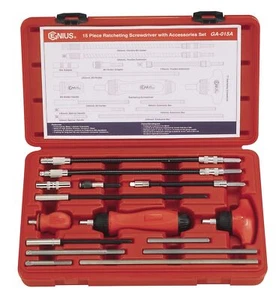 Genius Tools 15 Piece 1/4" Hex Shank Ratcheting Screwdriver Accessory Set - G... - Picture 1 of 1