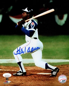 Foto firmada de 8x10 Atl Braves Henry HANK AARON #5 AUTO CORTE, MVP, WS CHMP - JSA - Imagen 1 de 1