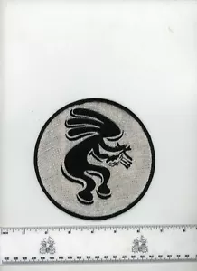 Hand Embroidered Kokopelli playing flute Patch Fair Trade Nepal 5.25" rectangle - Picture 1 of 5