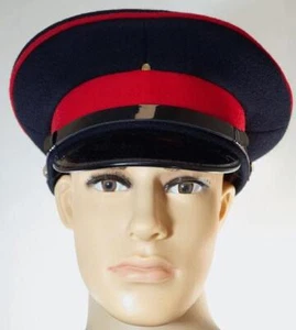 British army surplus royal black red dress uniform peaked cap hat - Foto 1 di 1