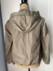 New Brunello Cucinelli Sparkling Leather Reversible Hooded Jacket , size 2 - Picture 1 of 11