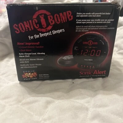 Vibrating Alarms Clock Loud Sonic Boom Bed Shaker Deaf Hearing Impaired Alarm - Image 1 of 4
