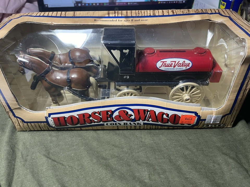 Ertl Horse & Wagon  Die-Cast Coin Bank True Value 1990 - Image 1 of 4