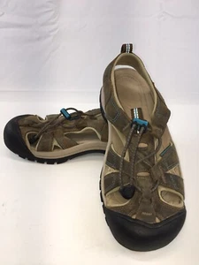 KEEN Newport H2 Brown Suede & Capri Blue Waterproof Sport Sandals Women SZ 7.5 - Picture 1 of 7