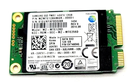 Samsung 128 GB SSD mSATA Sata III 6.0Gb/s PC Laptop Notebook Festplatte PM851 - Bild 1 von 1