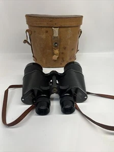 Binocular 7 x 50 Field 7.1* 60’s Wilson Optical CO. Coated Lenses Leather Strap - Picture 1 of 18