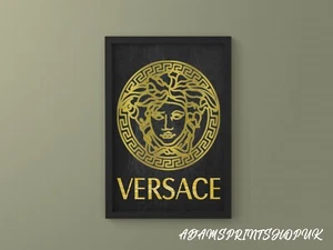 Versace Designer Marke auf Vintage Hintergrund A4 Poster Druck Dekor Geschenk Wandkunst - Bild 1 von 1