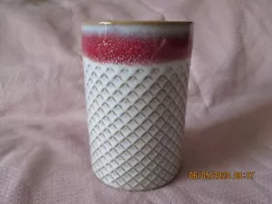 Ceramic Canister Jar Utensils/Pencils Holder Pink/Cream used - Picture 1 of 24