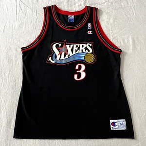 Vintage 90's Allen Iverson Philadelphia 76ers Champion Jersey - Picture 1 of 8