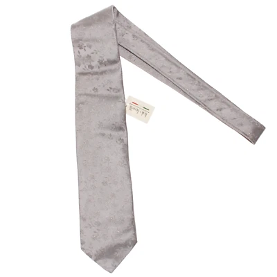 Corbata Italo Ferretti Nueva con Etiquetas en Plata Grisácea Estampado Floral Seda con Oro 24 KT Foto 1 de 4