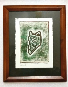David Kaynor DARK RAVEN Monoprint Art 2003, Framed 9.5 x 11.5" - Picture 1 of 8