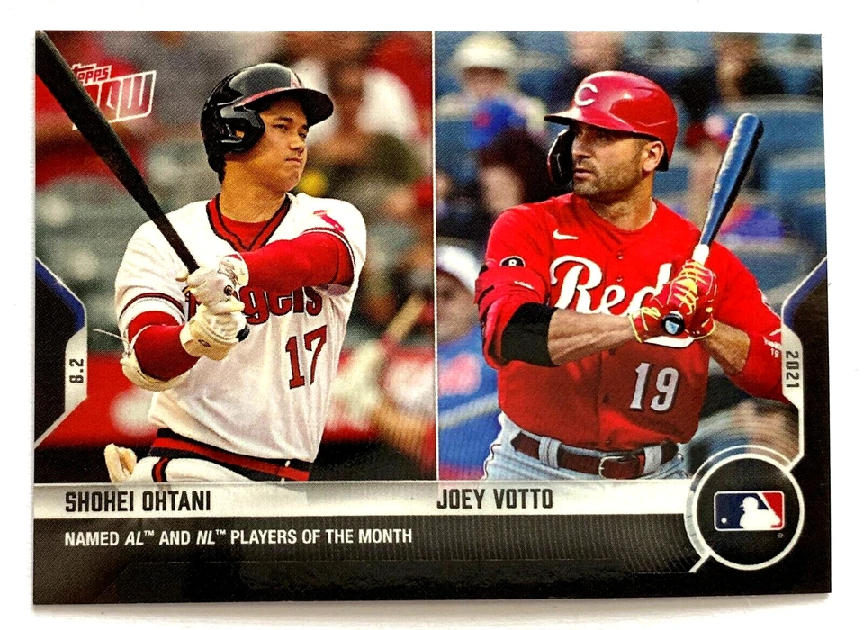 SHOHEI OHTANI & JOEY VOTTO 2021 TOPPS NOW 604 PR = 2347 PLAYERS OF THE MONTH - Image 1 of 2