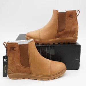 Sorel Evie II Caramel Suede Leather Chelsea Ankle Boots Womens Size 8 EUR 39 - Picture 1 of 10