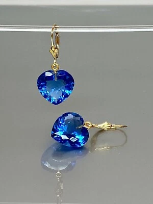 Tanzanite Heart Earring 925 Fine Silver December Birthstone Small Earrings Gift - Image 1 of 4