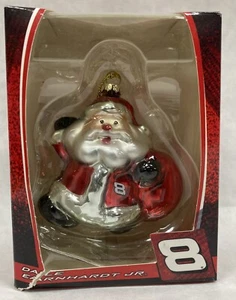 Nascar Santa Figurine Dale Earnhardt jr #8 Trevco Glass New Christmas ornament - Picture 1 of 7