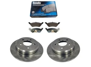 2 X REAR BRAKE DISC + BENDIX SEMI-METALLIC PADS FOR CHRYSLER VOYAGER 96-07 - Picture 1 of 1