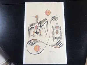 Martin Panamick (1956-77 Native Canadian) Thunderbird Spirit Serigraph Print - Picture 1 of 7