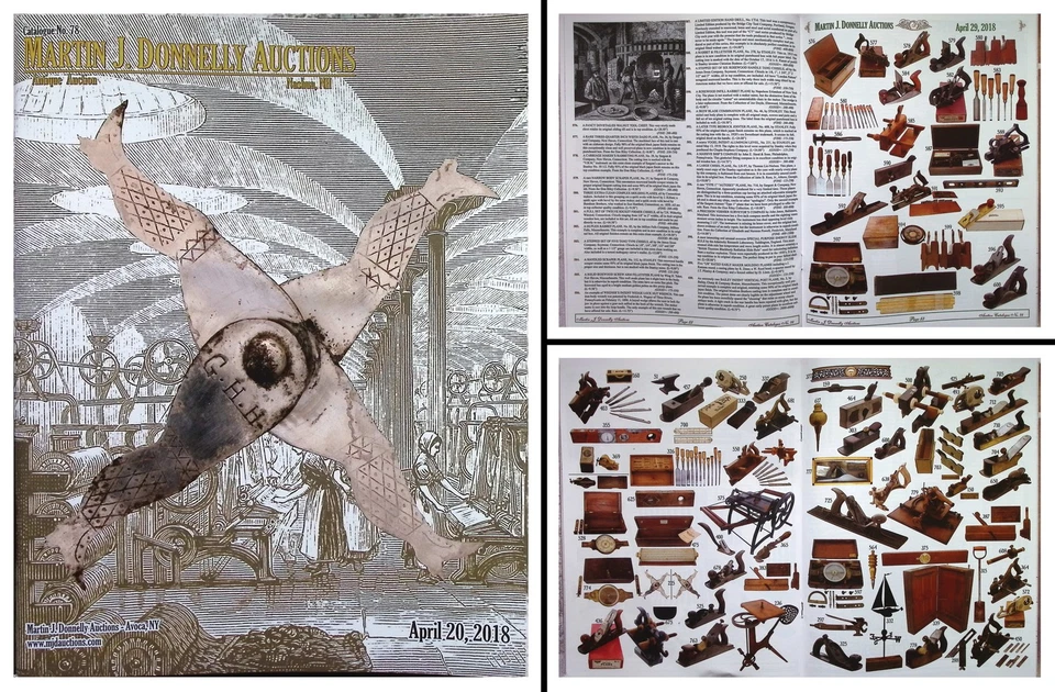 Catálogo de subasta de herramientas antiguas a todo color de abril de 2018 con precios realizados Foto 1 de 1