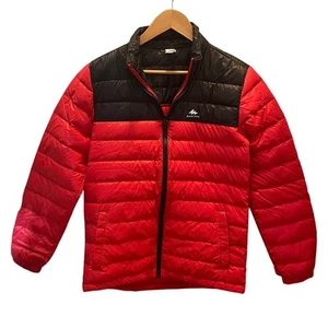 Quechua EU 160/80 Puffer Jacket | Red Black Down, Youth 14–15, NWOT - Picture 1 of 8