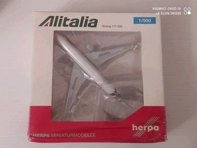 Herpa Wings 1:500 ALITALIA Boeing 777/200LR NG New Limited Edition - Immagine 1 di 4