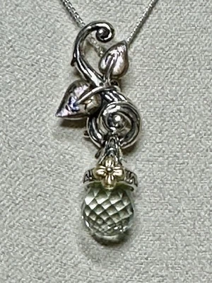 ÚNICO Colgante/Collar Barbara Bixby 18” (Leer) 18k y 925 LOTE #96 Foto 1 de 4