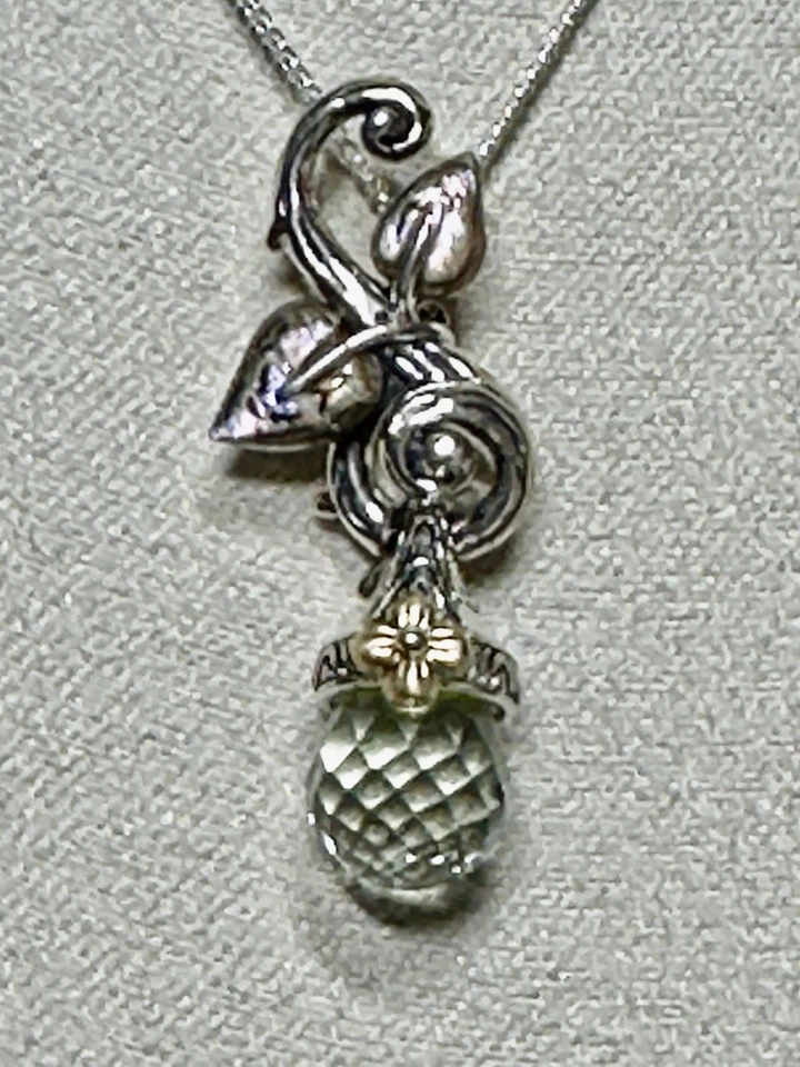 UNIQUE Barbara Bixby Pendant/Necklace 18” (Read) 18k & 925 LOT#96 - Image 1 of 4