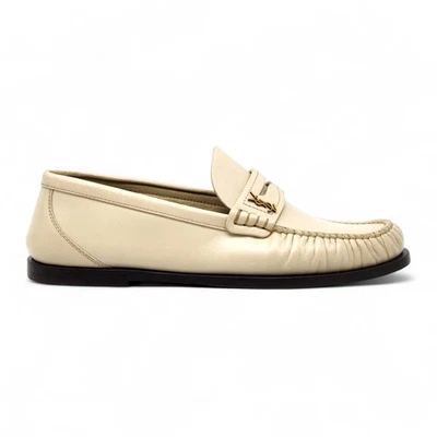 Saint Laurent Le Loafer YSL Monogram Leather Loafers White EU 40 US 10 NWB $1050 - Image 1 of 4